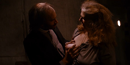 Son squeezes mom's breast