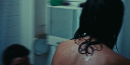 Brother is talking to his naked sister in the bathtub